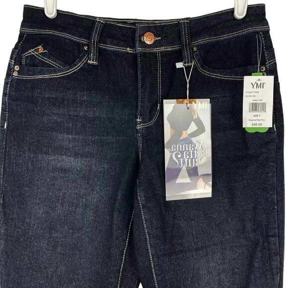 YMI Women's Denim Jeans Size 7/28 Mid Rise Boot Cut Stretch Blue NWT - Picture 3 of 10
